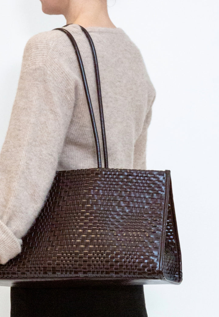 HVISK Hannah Raw Braided Shoulder Bag 507 Umber Brown