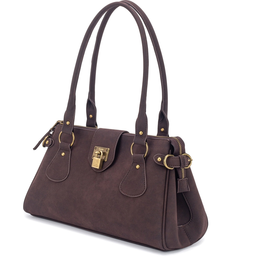 HVISK ISABELLA BRUSH STRUCTURE Shoulder Bag 507 Umber Brown
