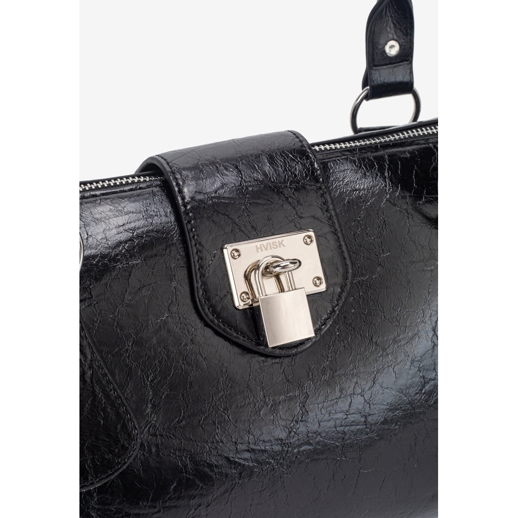 HVISK ISABELLA LACQUER Shoulder Bag 009 Black