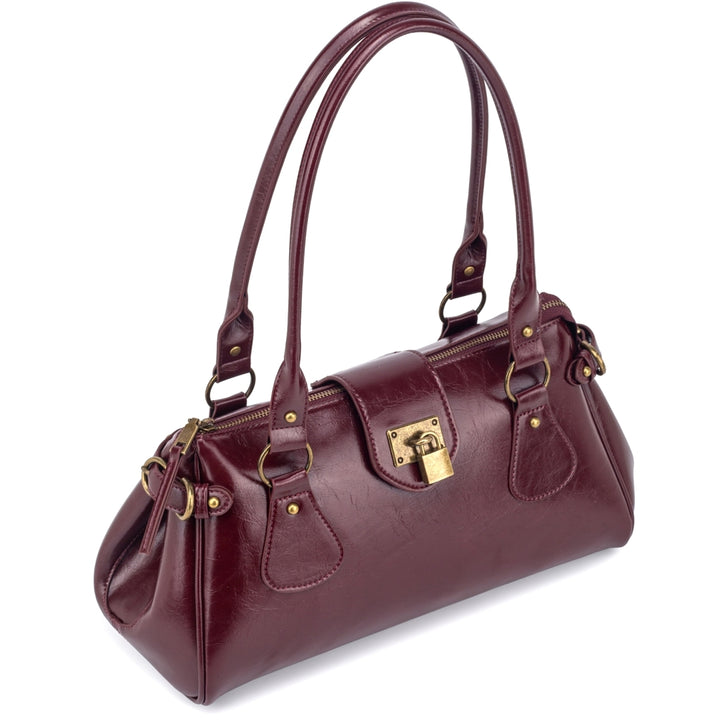 HVISK ISABELLA RAW STRUCTURE Shoulder Bag 508 Deep Burgundy
