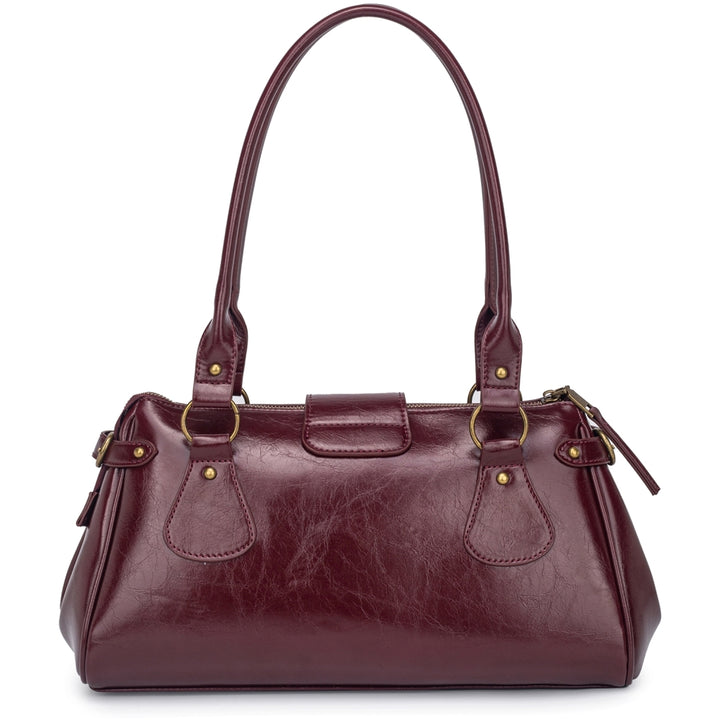 HVISK ISABELLA RAW STRUCTURE Shoulder Bag 508 Deep Burgundy