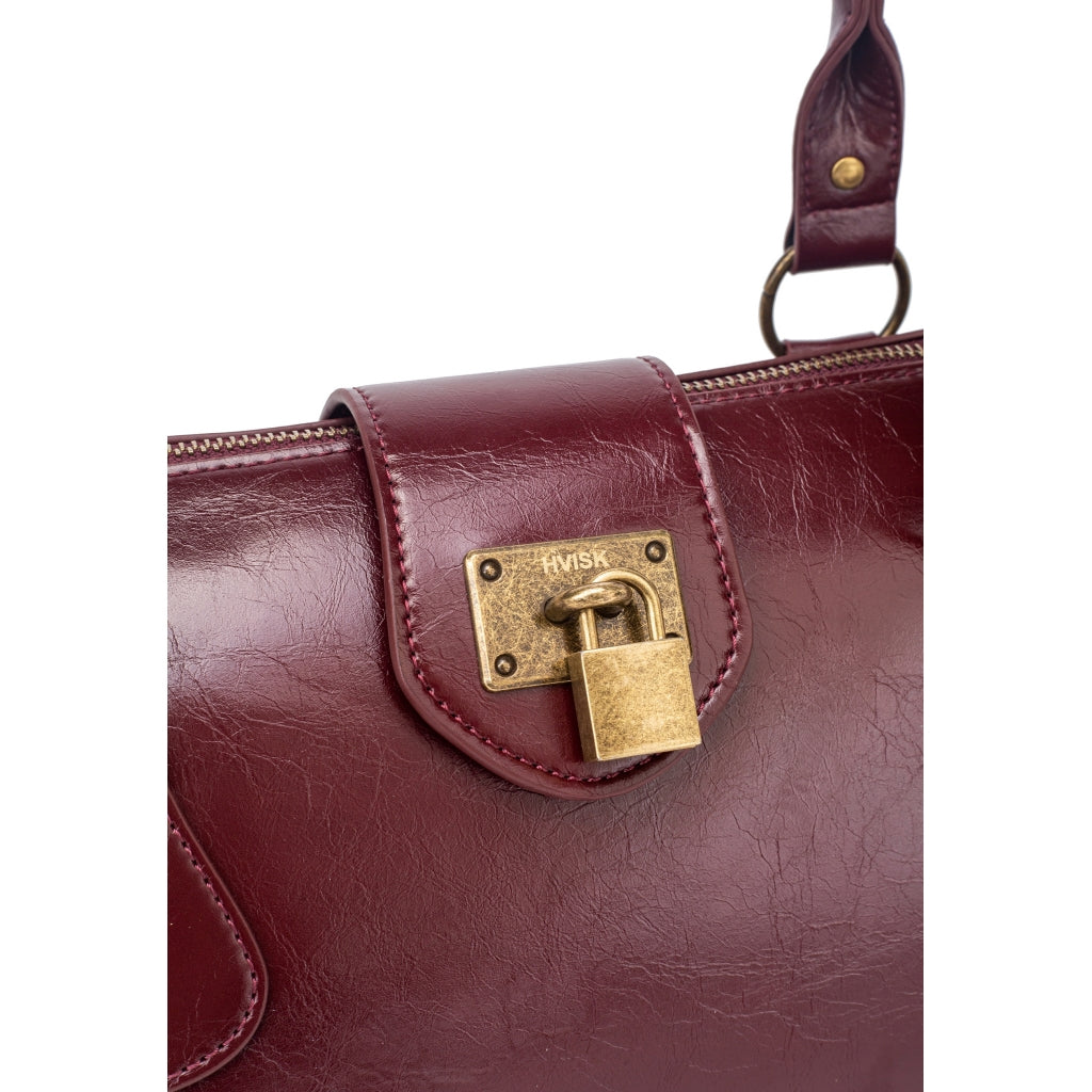 HVISK ISABELLA RAW STRUCTURE Shoulder Bag 508 Deep Burgundy