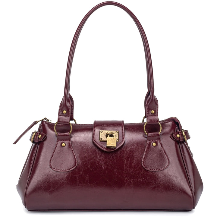 HVISK ISABELLA RAW STRUCTURE Shoulder Bag 508 Deep Burgundy