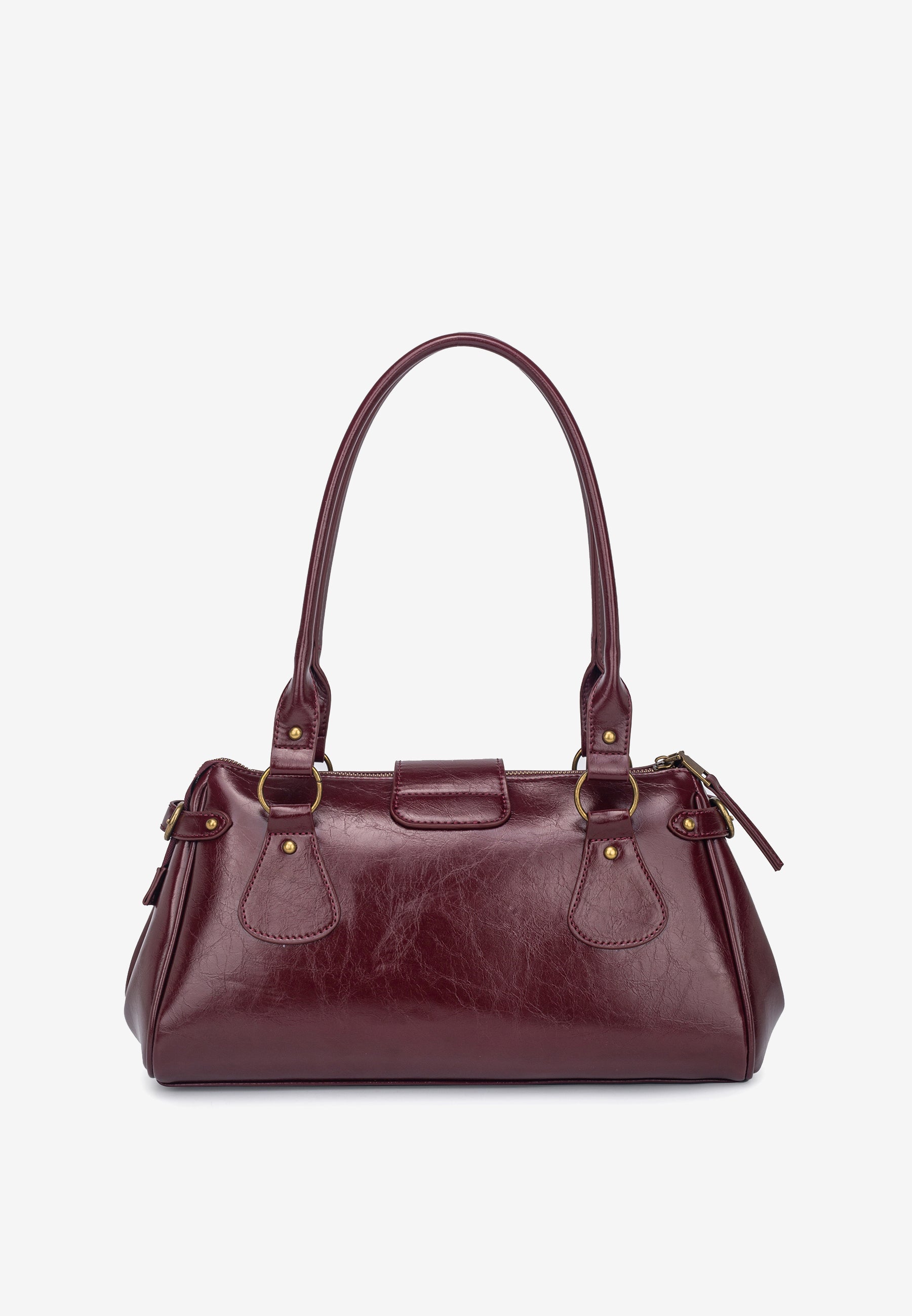 HVISK Isabella Raw Shoulder Bag 508 Deep Burgundy