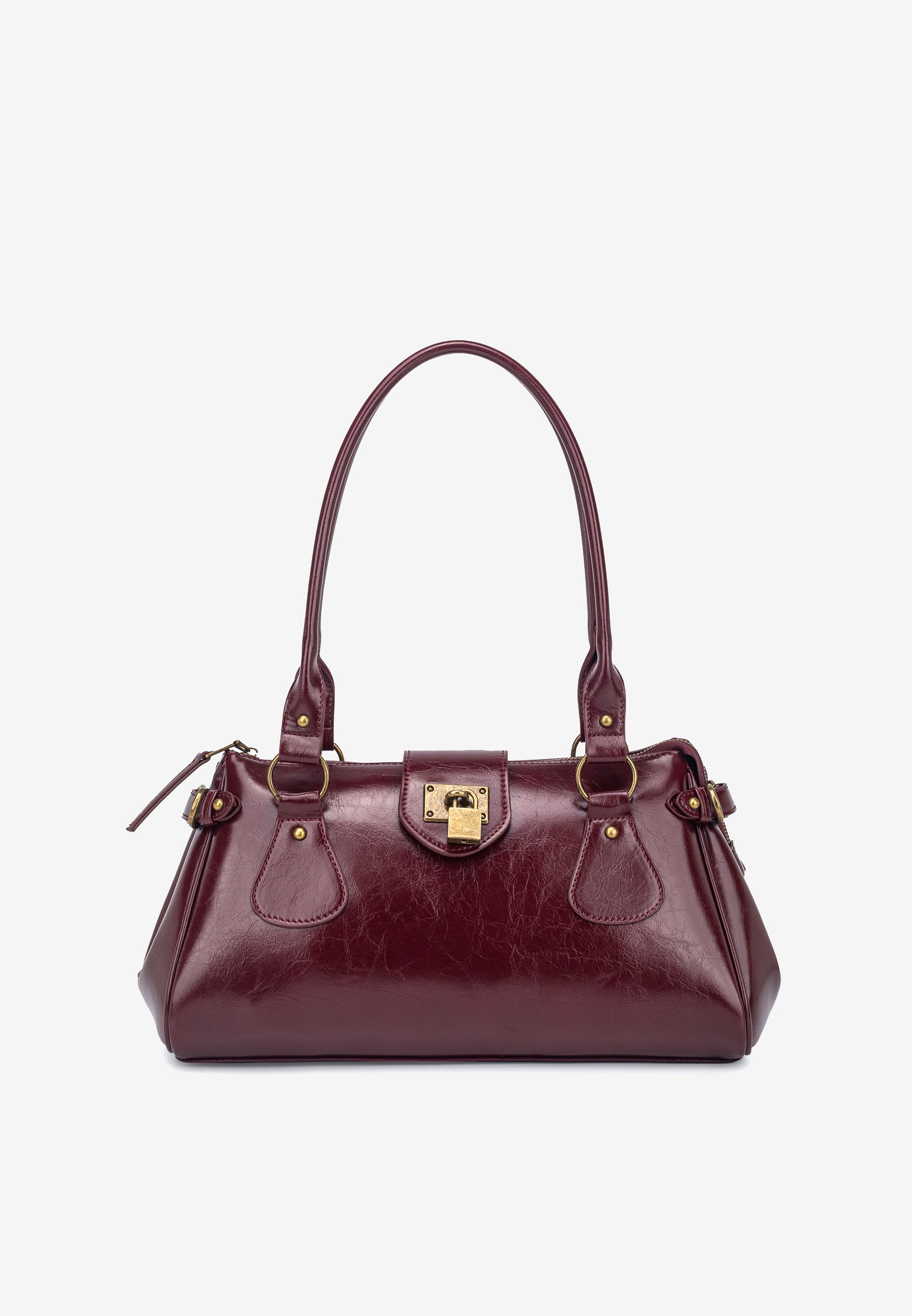 HVISK Isabella Raw Shoulder Bag 508 Deep Burgundy
