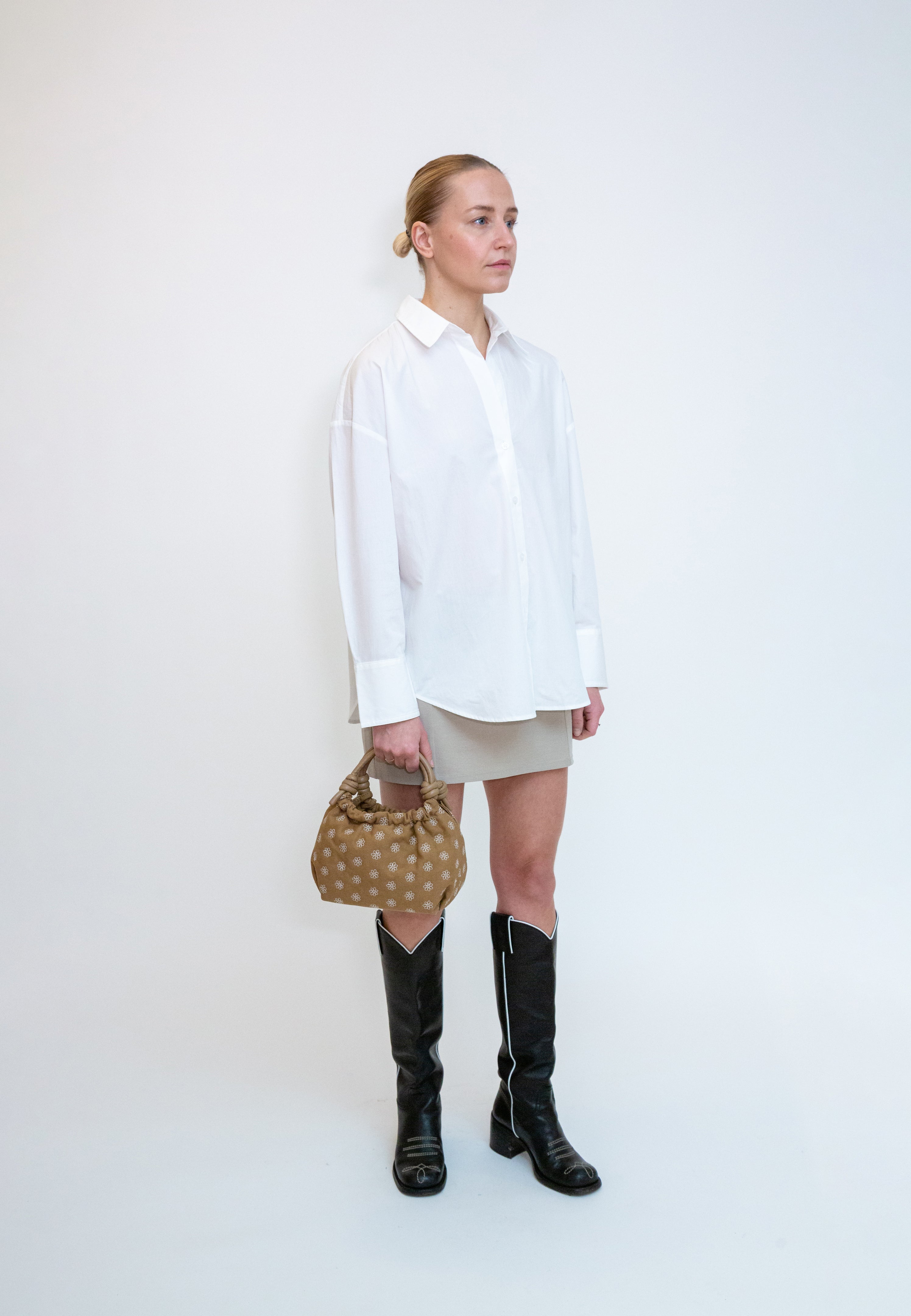 HVISK JOLLY CANVAS EMBRIODERY Crossbody 505 Ash Brown