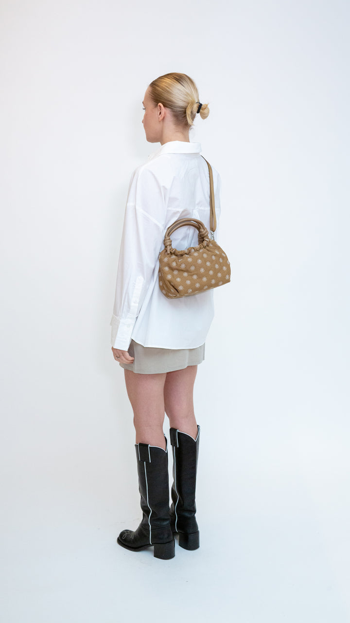 HVISK JOLLY CANVAS EMBRIODERY Crossbody 505 Ash Brown