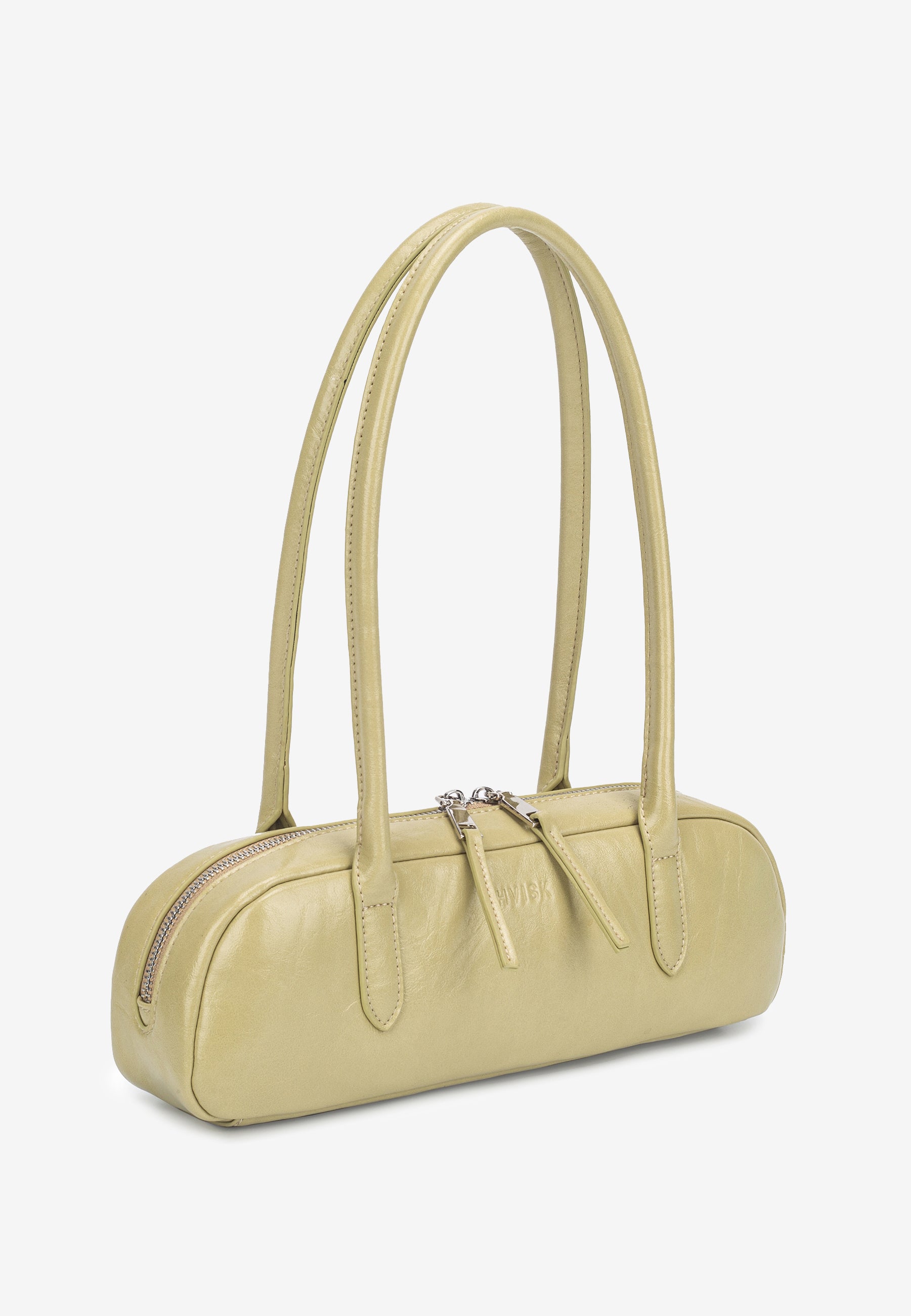 HVISK JUNIPER GLOSSY STRUCTURE Handle Bag 492 Matcha Green