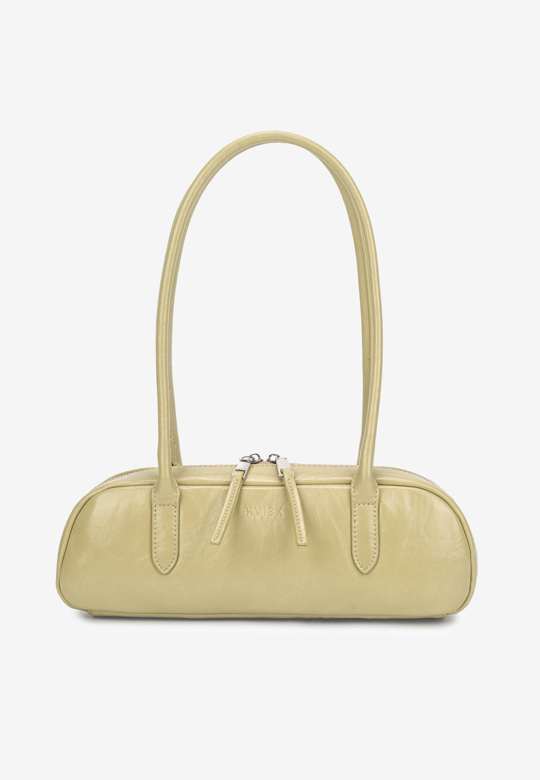 HVISK JUNIPER GLOSSY STRUCTURE Handle Bag 492 Matcha Green