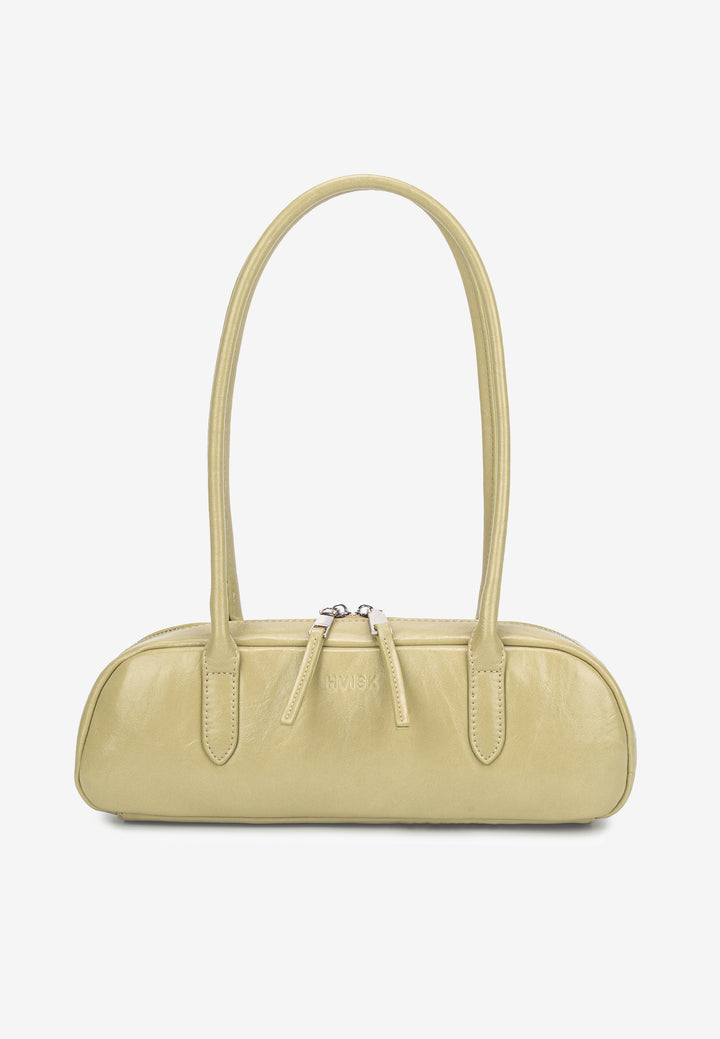 HVISK JUNIPER GLOSSY STRUCTURE Handle Bag 492 Matcha Green