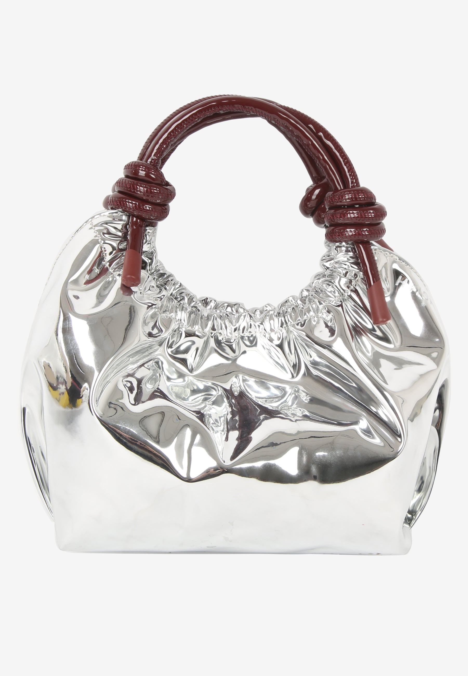 HVISK Jolly Mirror Gloss Handle Bag 511 Silver Maroon