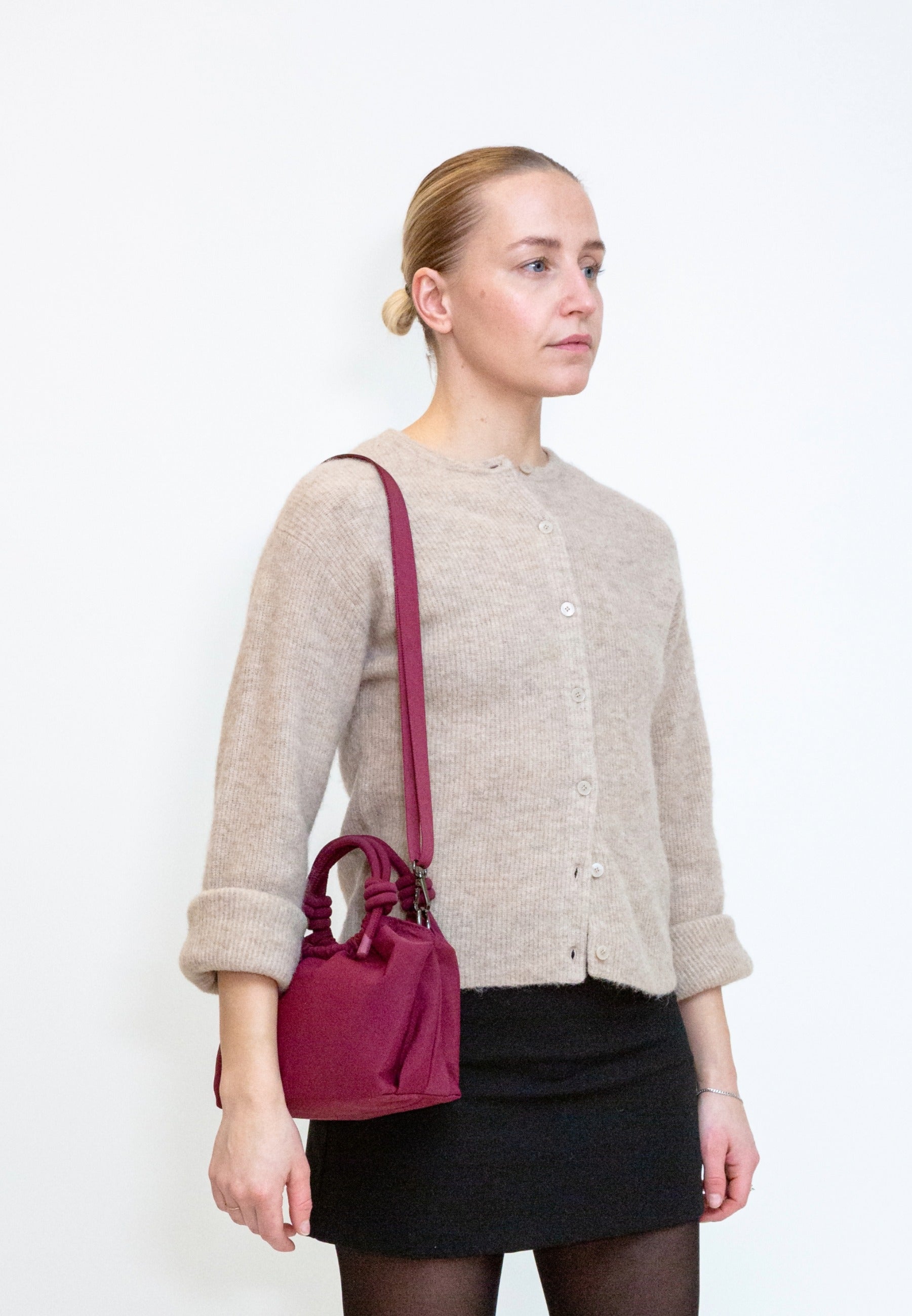 HVISK Jolly Twill Handbag 508 Deep Burgundy