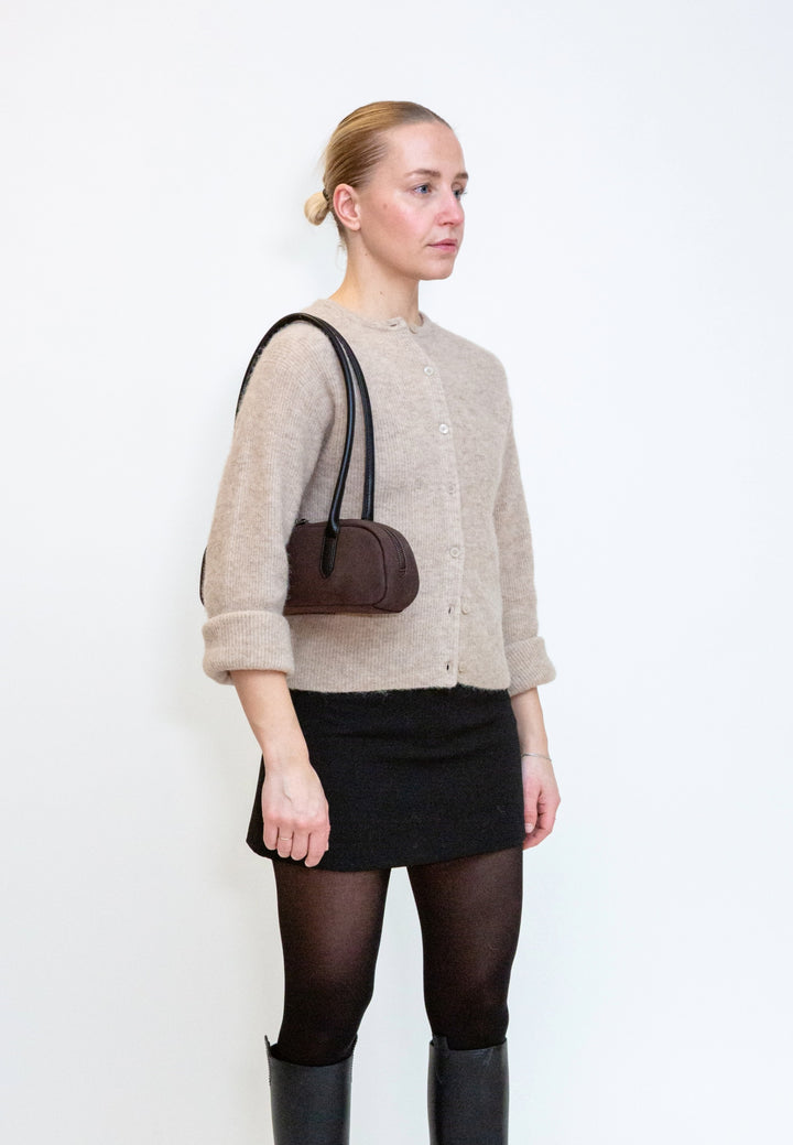 HVISK Juniper Brush Shoulder Bag 514 Umber Brown / Black