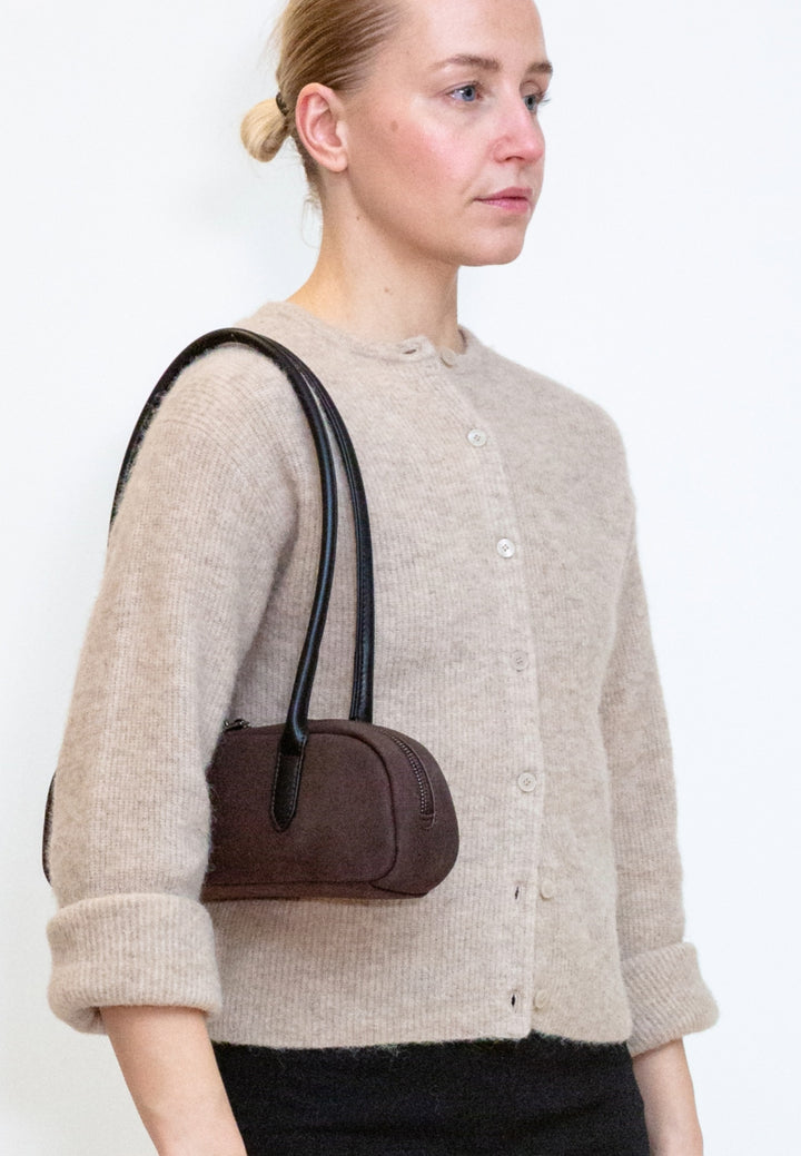 HVISK Juniper Brush Shoulder Bag 514 Umber Brown / Black