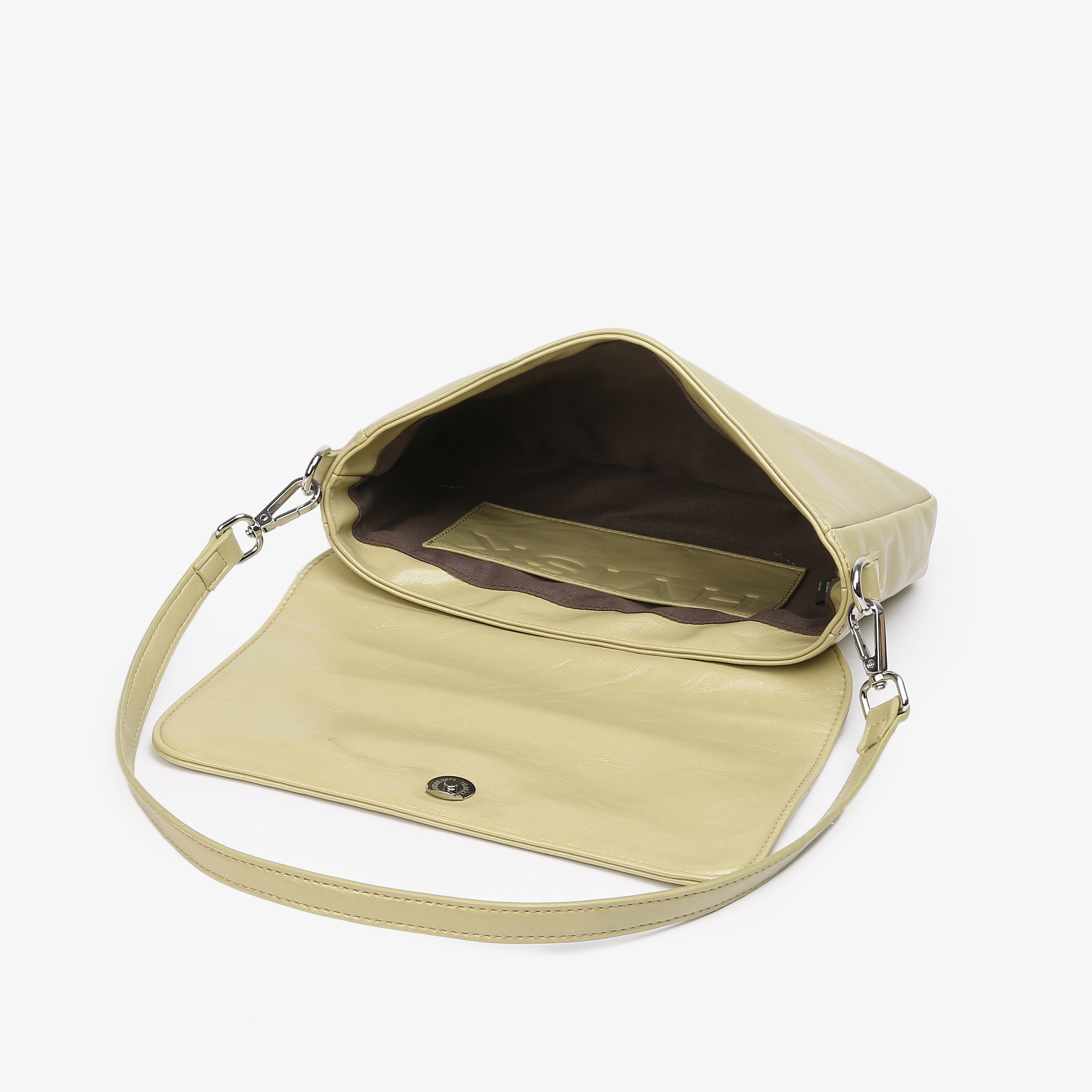 HVISK KAYA GLOSSY STRUCTURE Handle Bag 492 Matcha Green