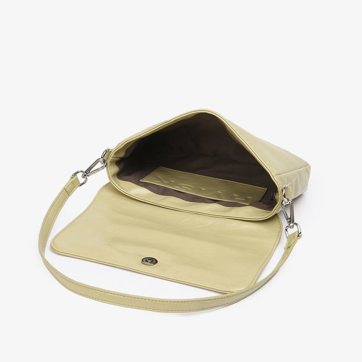 HVISK KAYA GLOSSY STRUCTURE Handle Bag 492 Matcha Green