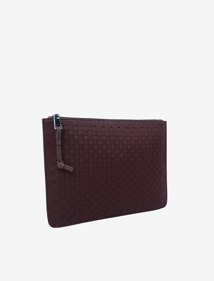 HVISK KIT LARGE BRAIDED NEOPRENE Makeup Bag 475 Midnight Plum