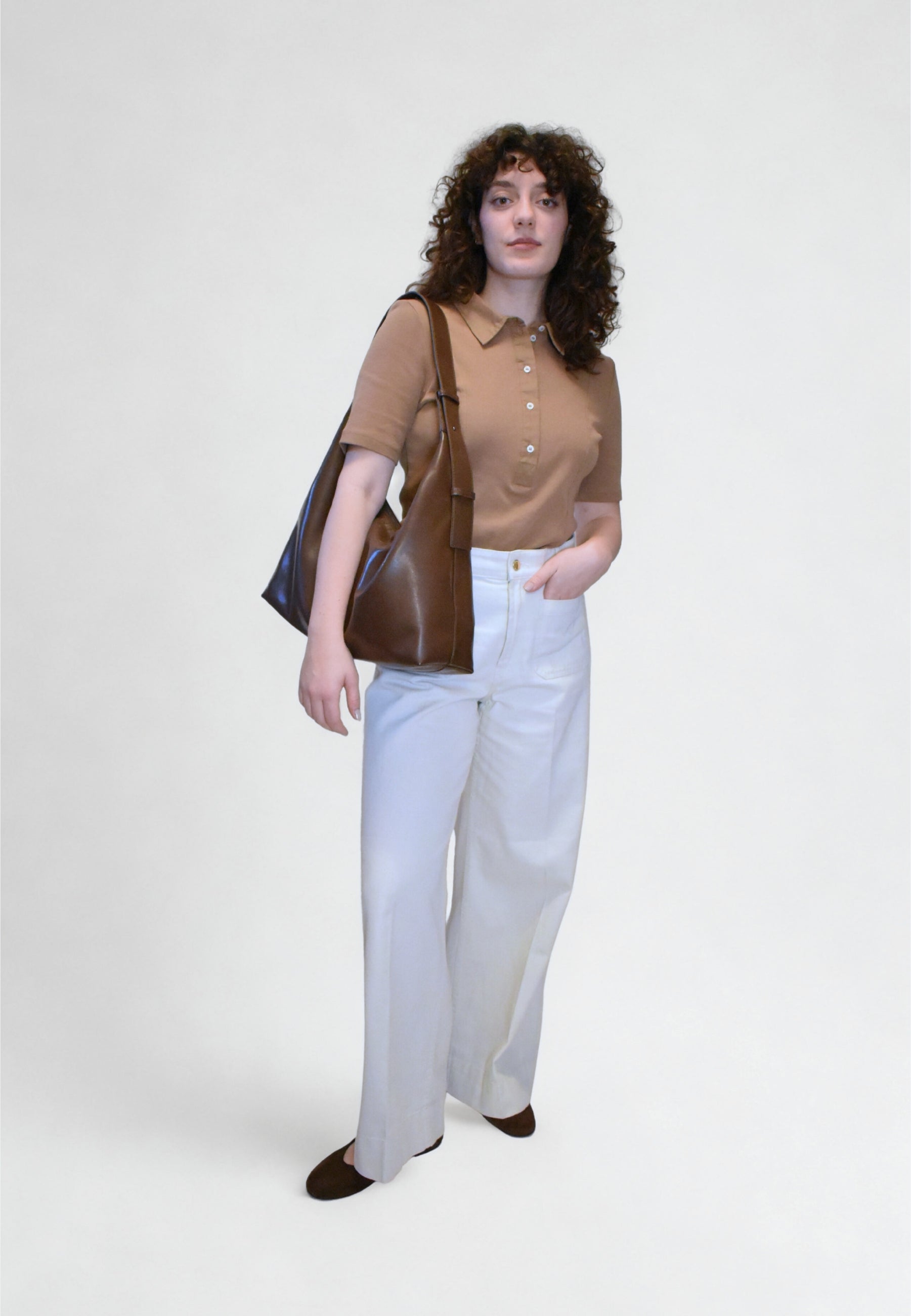 HVISK LANE GLOSSY STRUCTURE Tote Bag 496 Cocoa