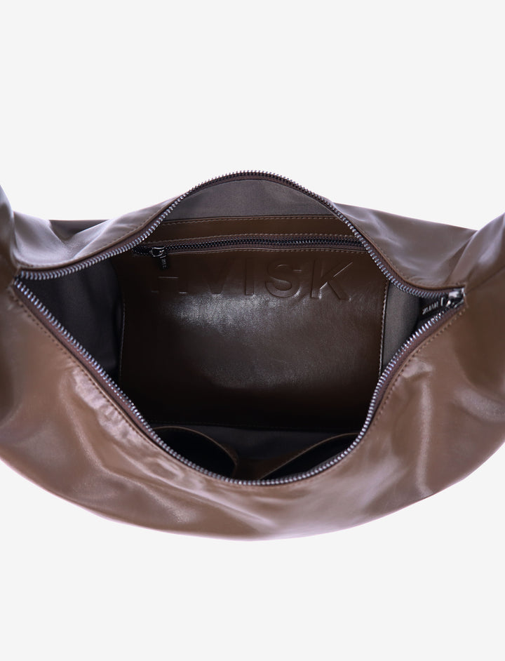 HVISK LANE GLOSSY STRUCTURE Tote Bag 496 Cocoa