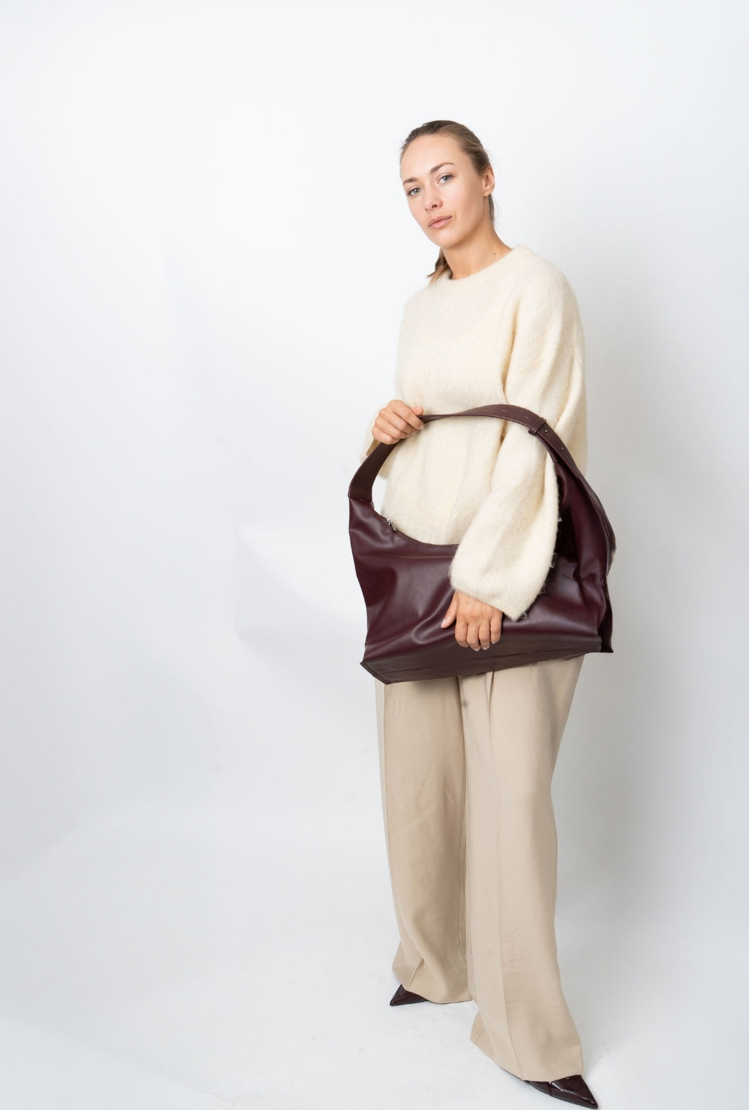 HVISK LANE SOFT STRUCTURE Tote Bag 475 Midnight Plum