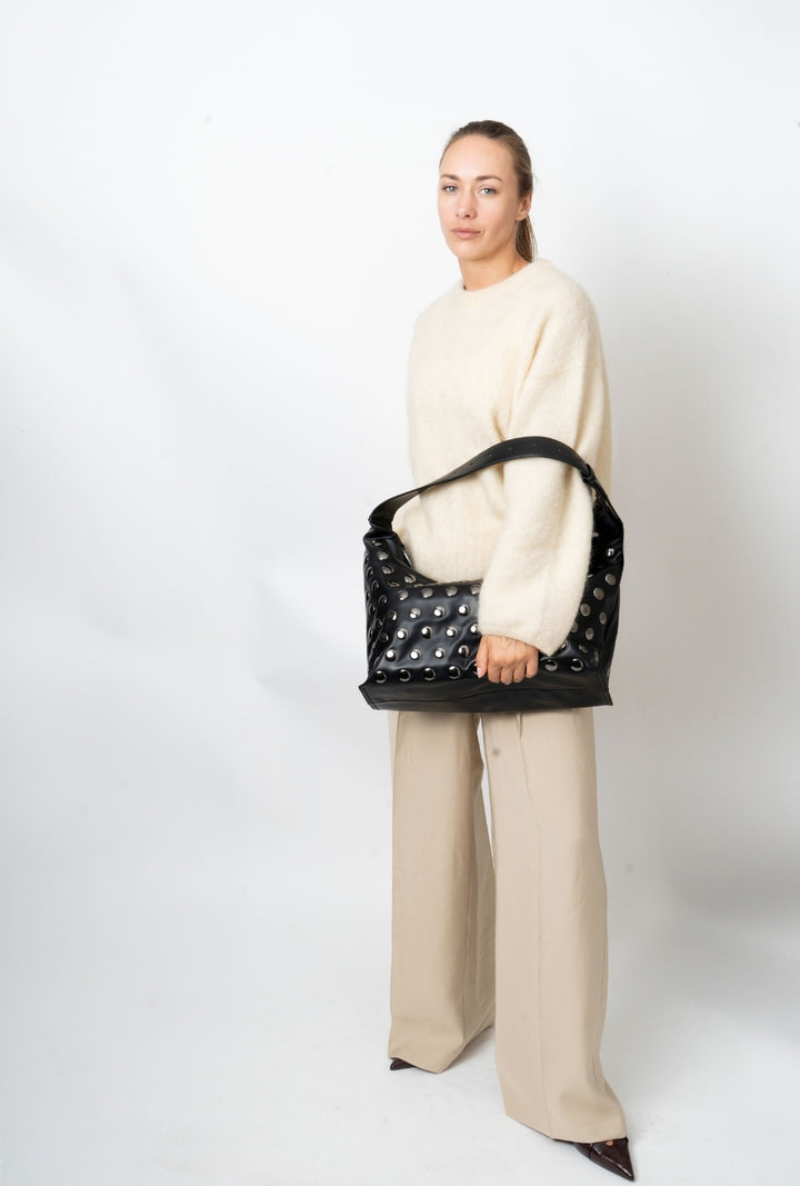 HVISK LANE SOFT STRUCTURE STUDS Tote Bag 009 Black