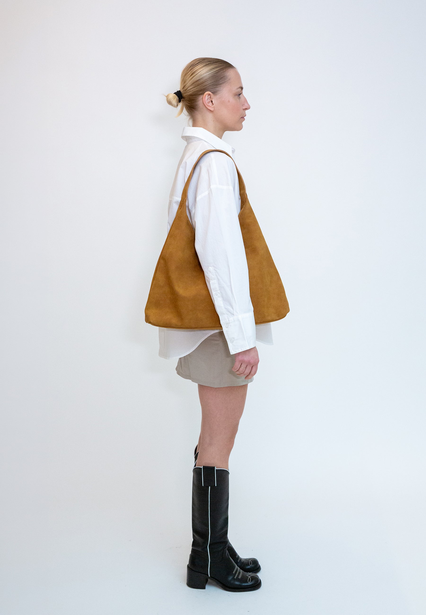 HVISK LOLA BRUSH STRUCTURE Tote Bag 503 Cognac