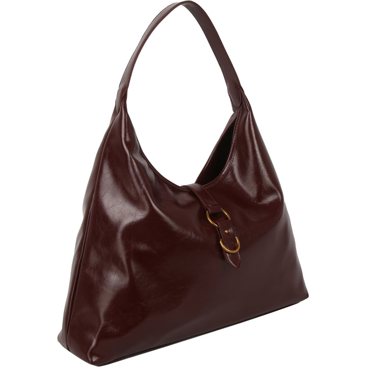 HVISK LOLA RAW STRUCTURE HARDWARE Tote Bag 508 Deep Burgundy