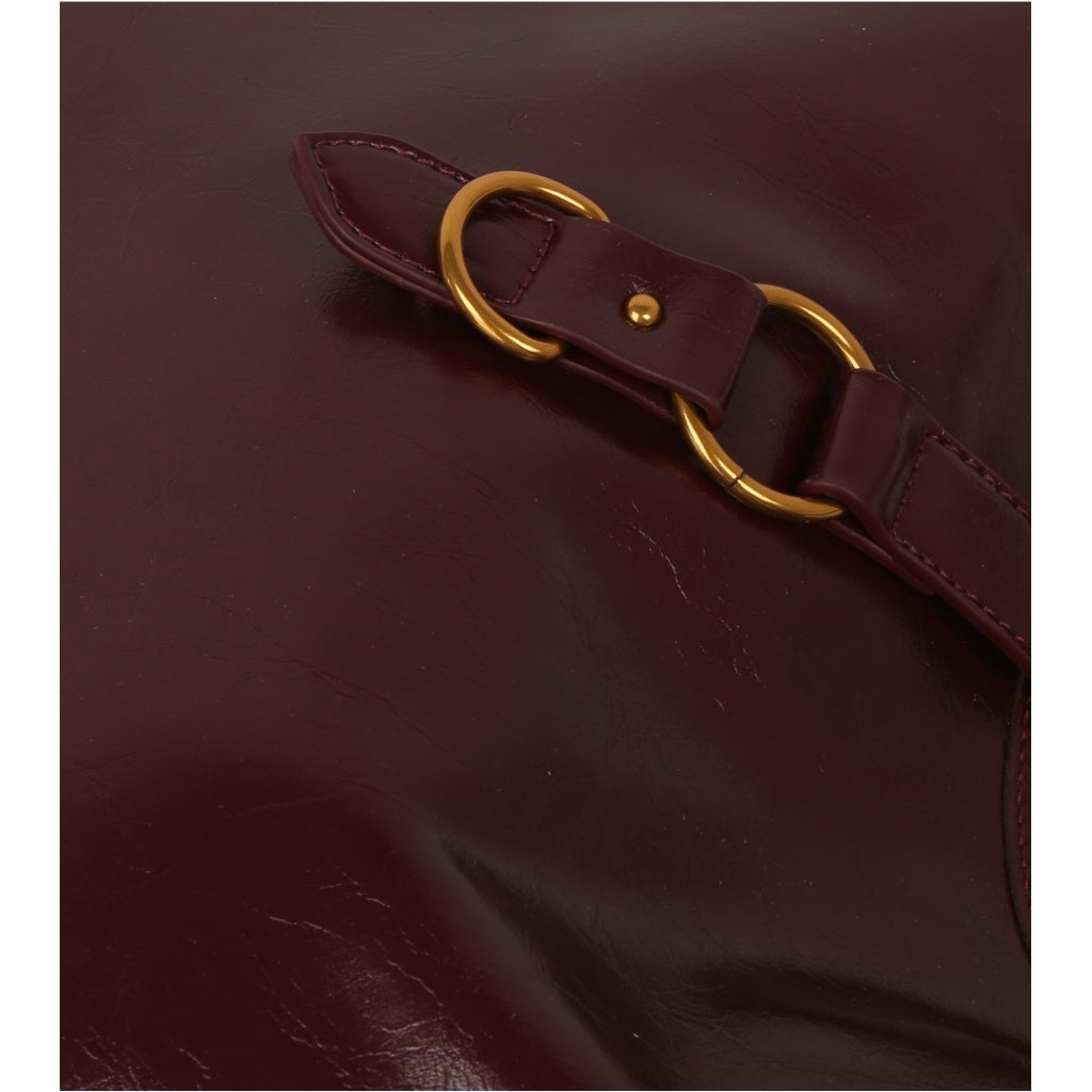 HVISK LOLA RAW STRUCTURE HARDWARE Tote Bag 508 Deep Burgundy