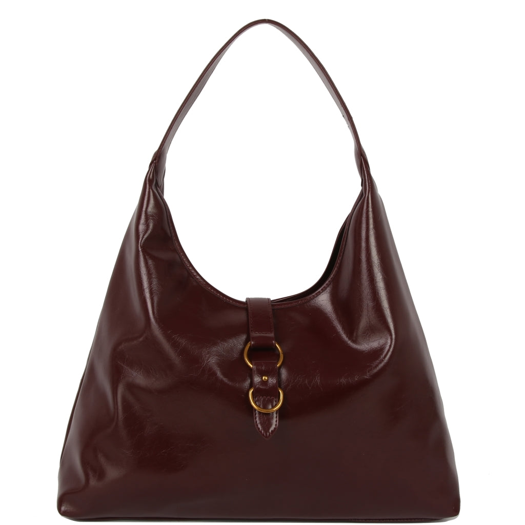 HVISK LOLA RAW STRUCTURE HARDWARE Tote Bag 508 Deep Burgundy