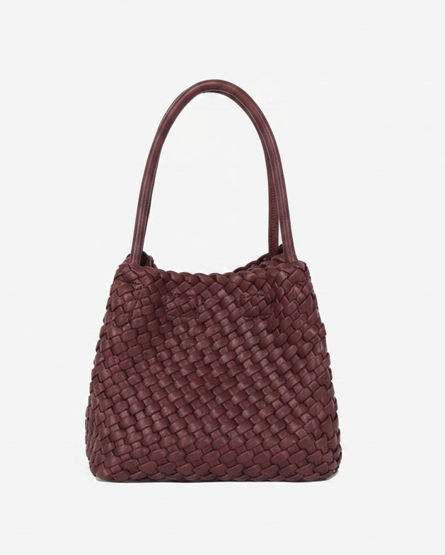 HVISK Lily Braided Handbag 508 Deep Burgundy