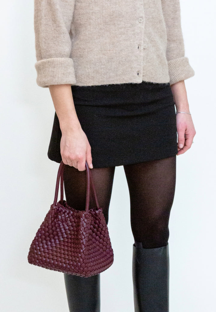 HVISK Lily Braided Handbag 508 Deep Burgundy