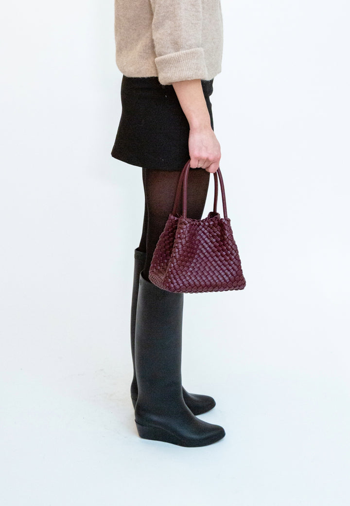HVISK Lily Braided Handbag 508 Deep Burgundy