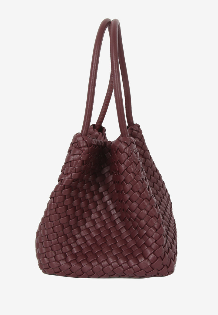 HVISK Lily Braided Handbag 508 Deep Burgundy