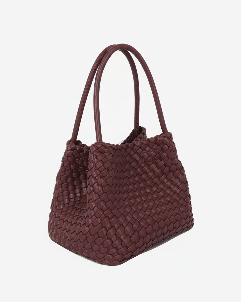 HVISK Lily Braided Handbag 508 Deep Burgundy