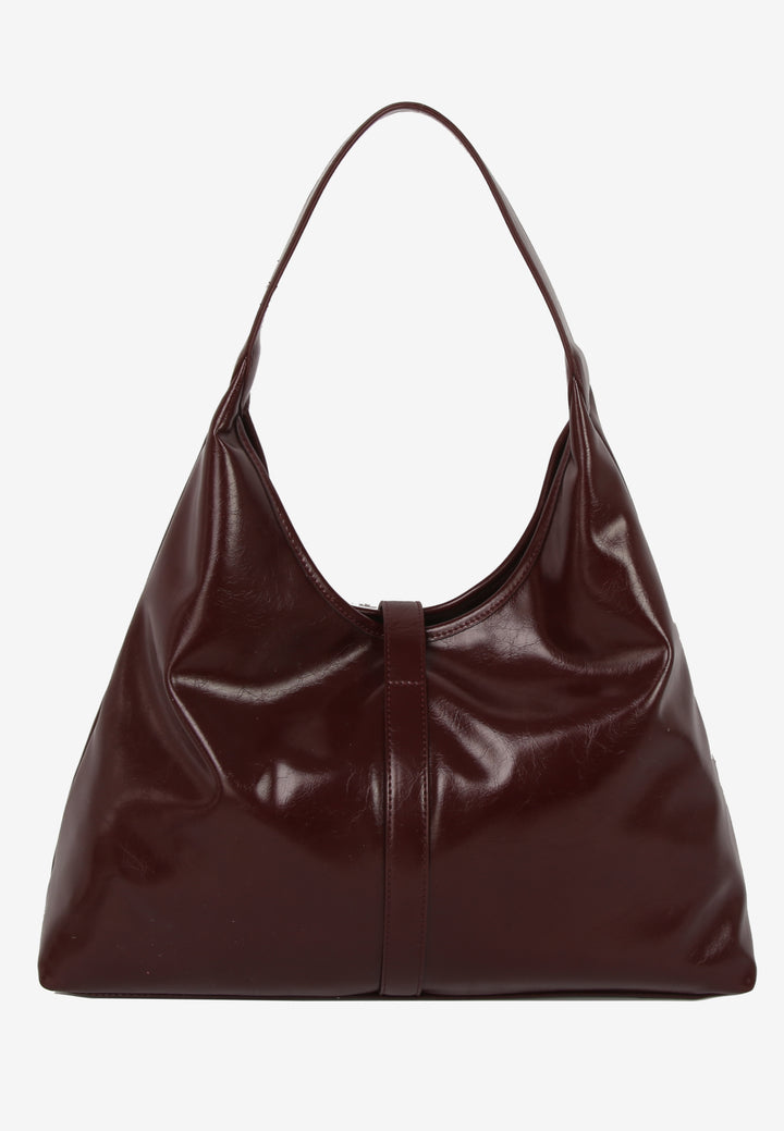 HVISK Lola Raw Hardware Tote Bag 508 Deep Burgundy