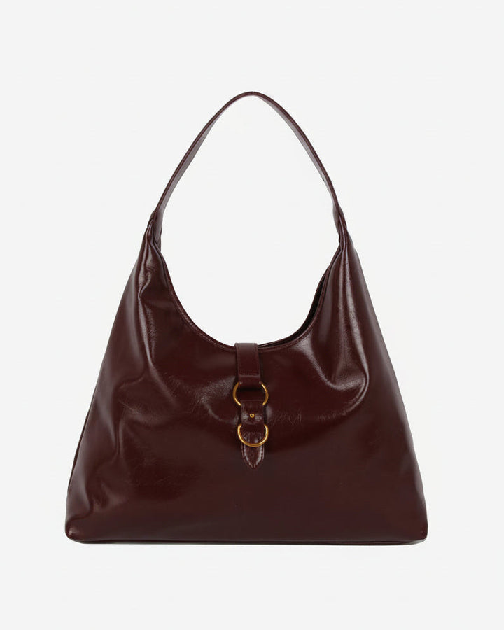 HVISK Lola Raw Hardware Tote Bag 508 Deep Burgundy