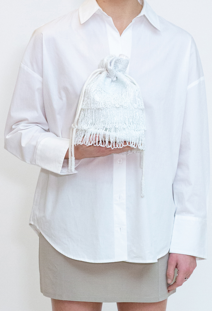HVISK MIRA POUCH BEADED Handbag 491 Pearl