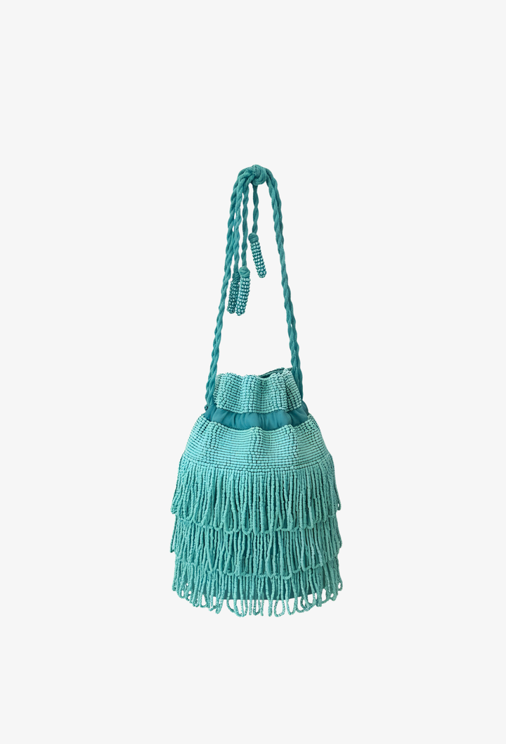 HVISK MIRA POUCH BEADED Handbag 502 Aquatic Blue