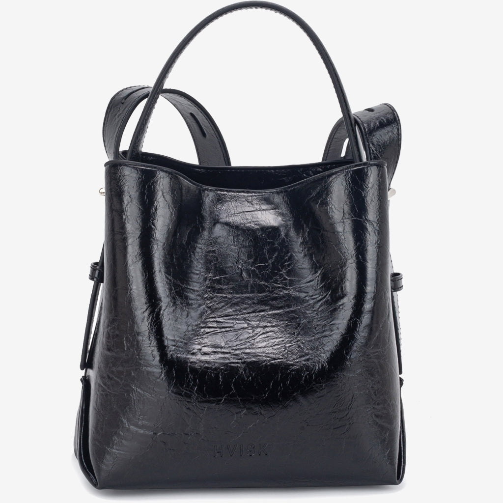 HVISK MOLLY LACQUER Shoulder Bag 009 Black