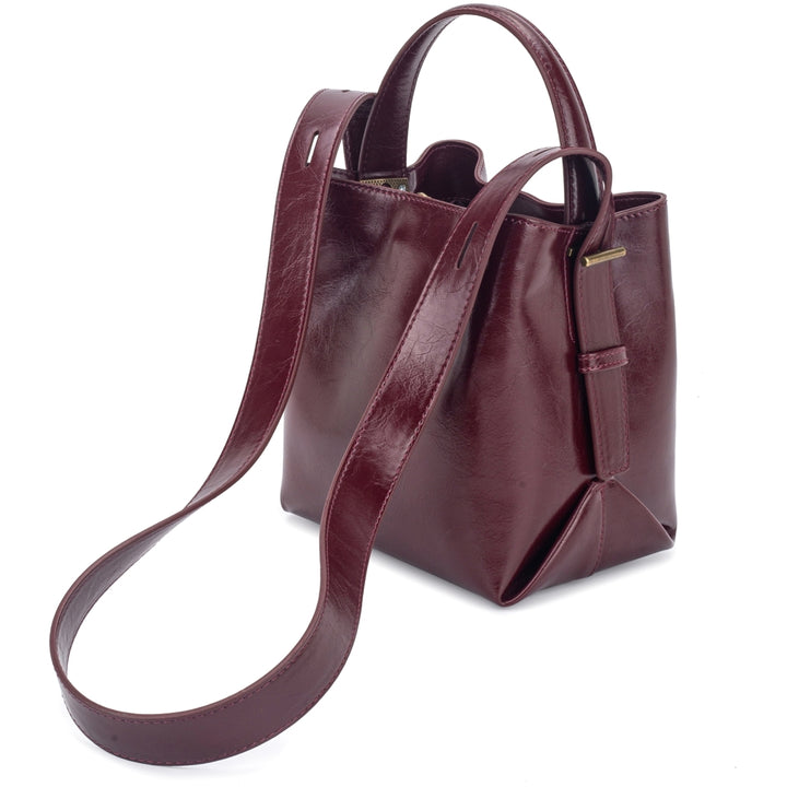 HVISK MOLLY RAW STRUCTURE Crossbody 508 Deep Burgundy