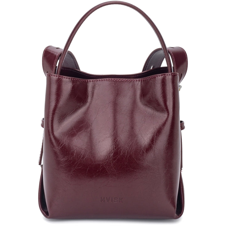 HVISK MOLLY RAW STRUCTURE Crossbody 508 Deep Burgundy