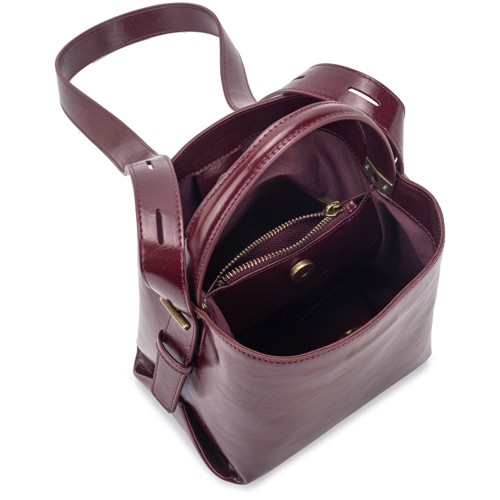 HVISK MOLLY RAW STRUCTURE Crossbody 508 Deep Burgundy