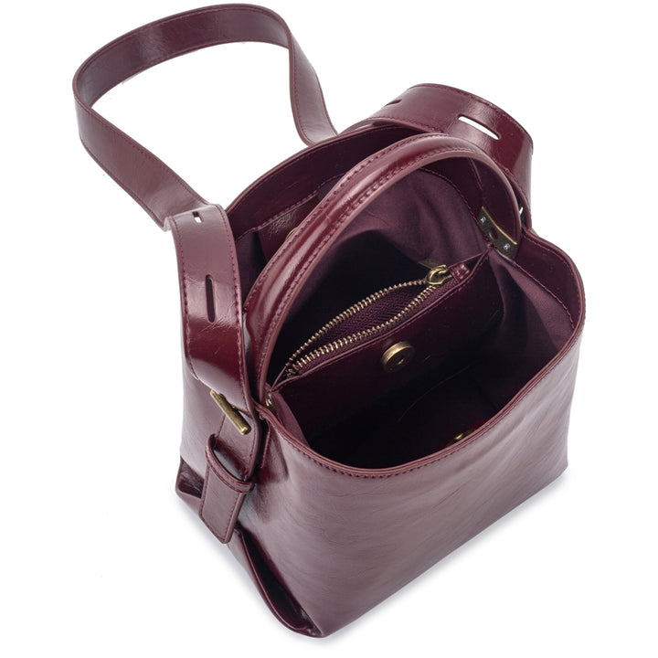 HVISK MOLLY RAW STRUCTURE Crossbody 508 Deep Burgundy