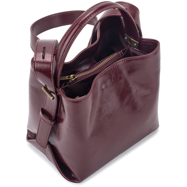 HVISK MOLLY RAW STRUCTURE Crossbody 508 Deep Burgundy