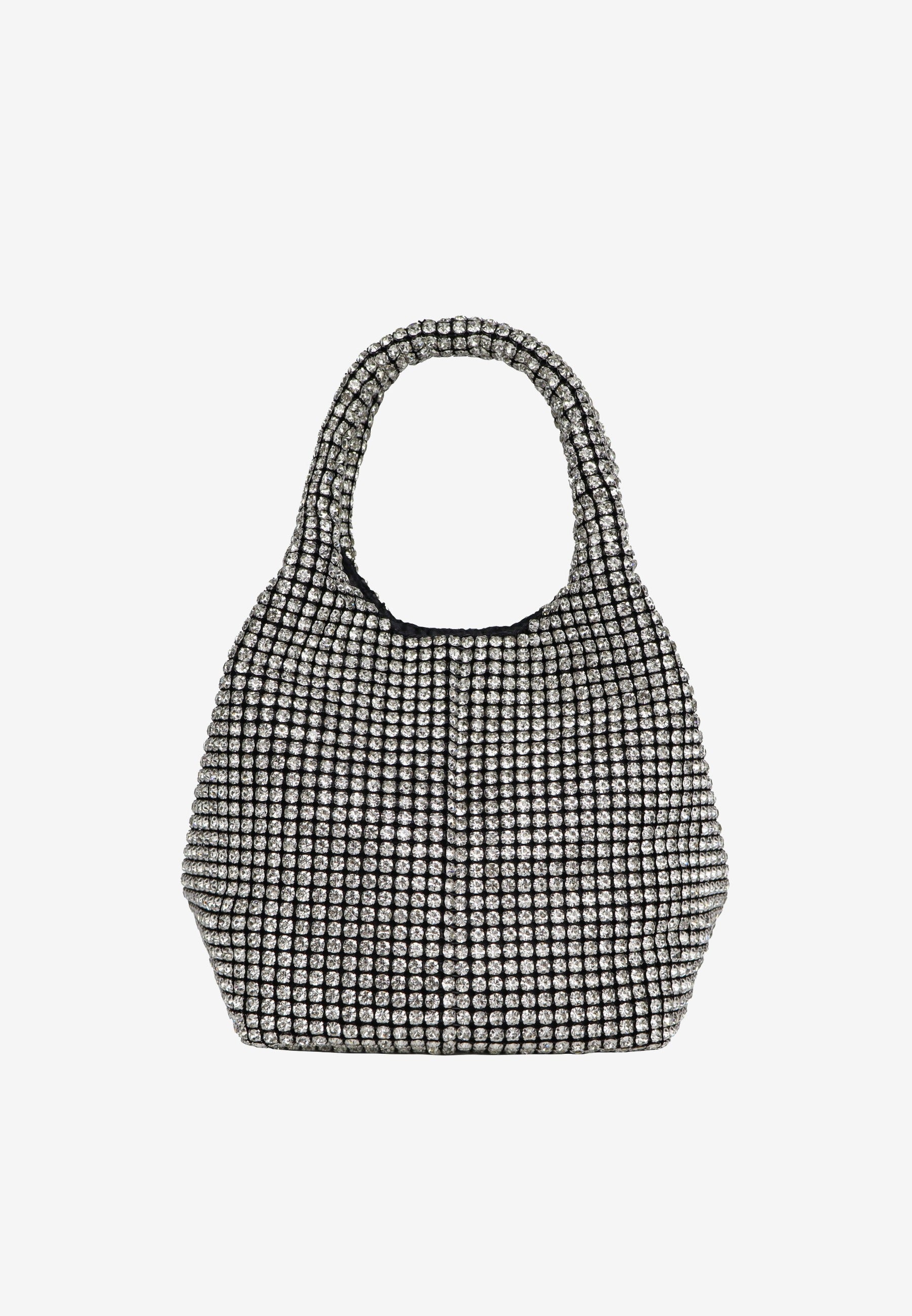 HVISK Merry Rhinestone Handbag 439 Shiny Silver