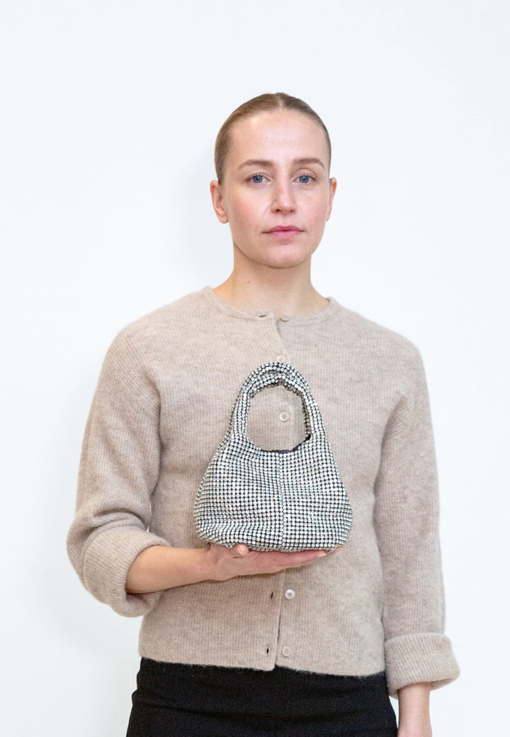 HVISK Merry Rhinestone Handbag 439 Shiny Silver