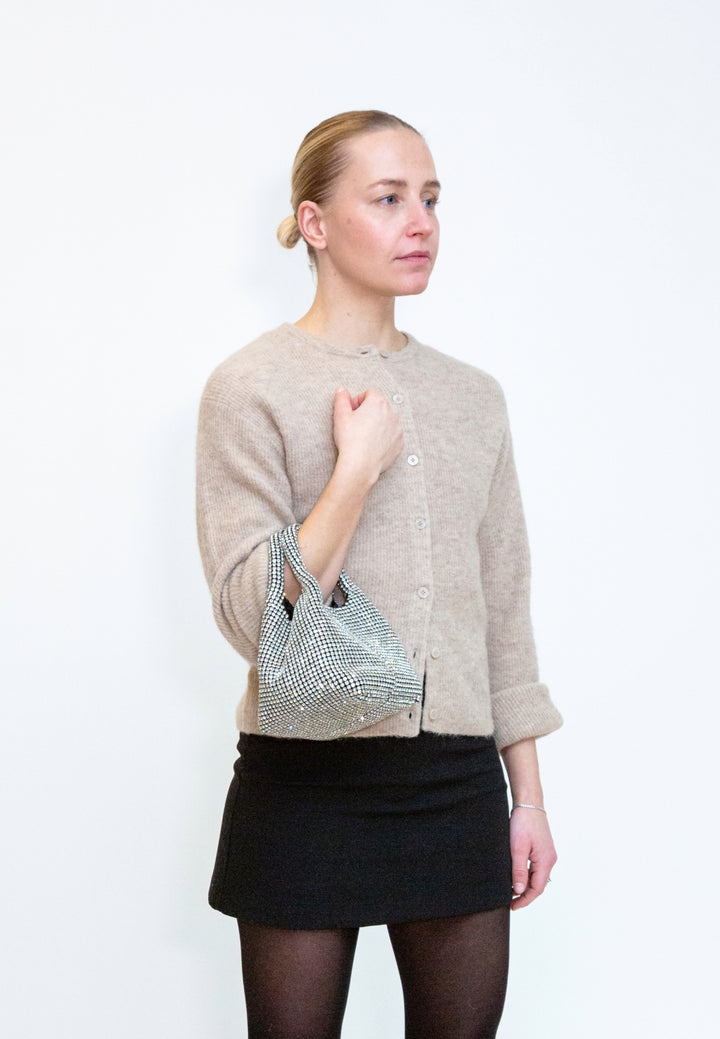 HVISK Merry Rhinestone Handbag 439 Shiny Silver