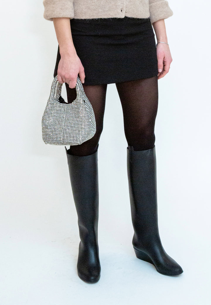 HVISK Merry Rhinestone Handbag 439 Shiny Silver