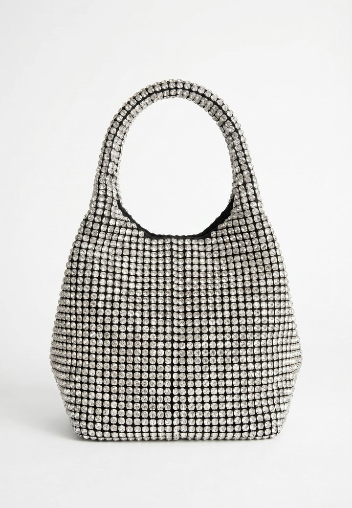 HVISK Merry Rhinestone Handbag 439 Shiny Silver