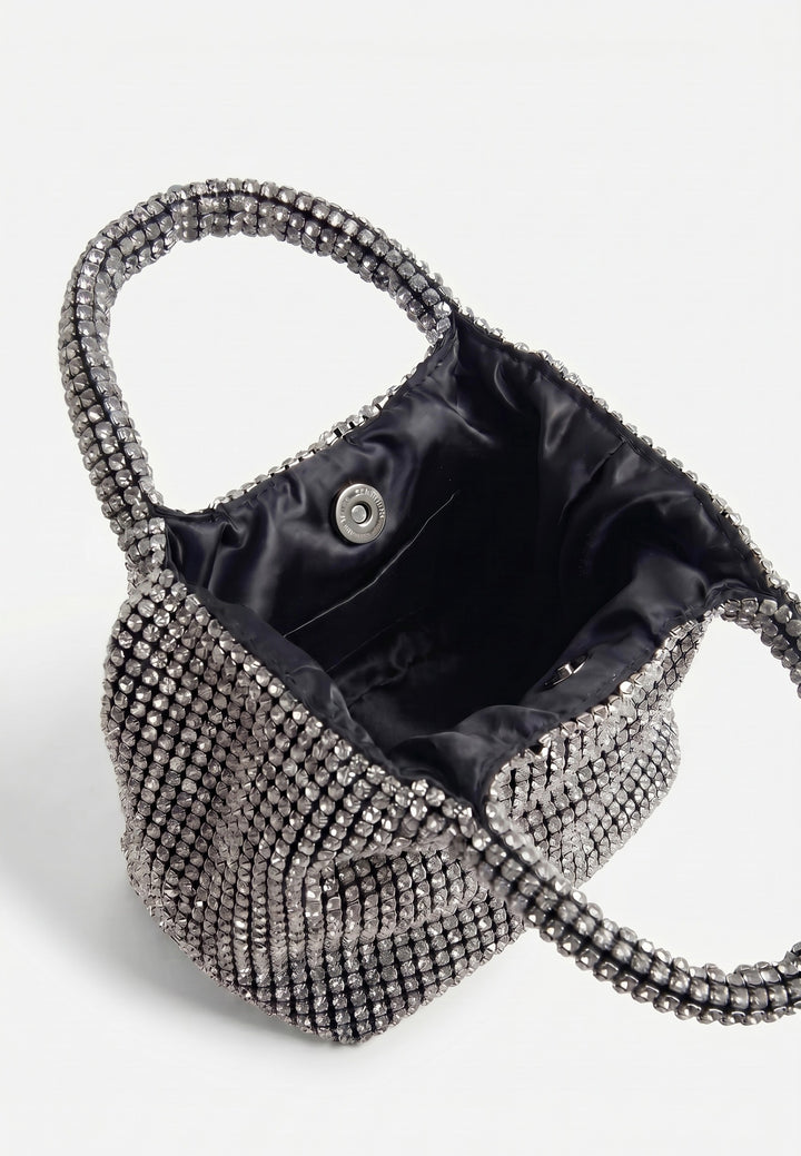 HVISK Merry Rhinestone Handbag 439 Shiny Silver